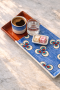 Çintemani El Boyaması Çini Servis Seti – Tabak & Kahve Fincanı